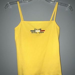 bright yellow spaghetti strap tank from forever 21! great spring/summer shirt